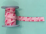 Bias binding - pink with cream motif